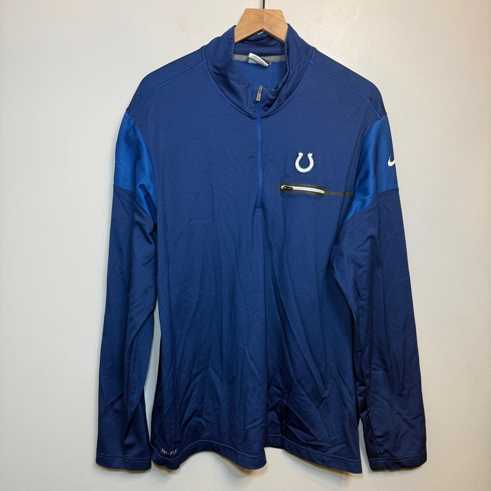 Nike NFL Indianapolis Colts Dri-FIT Quarter Zip Pullover Men's XXL Blue